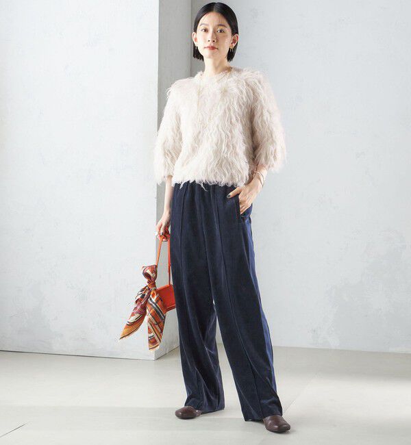 SHIPS for women「〈手洗い可能〉ベッチン ライン ストレート パンツ」|その他|