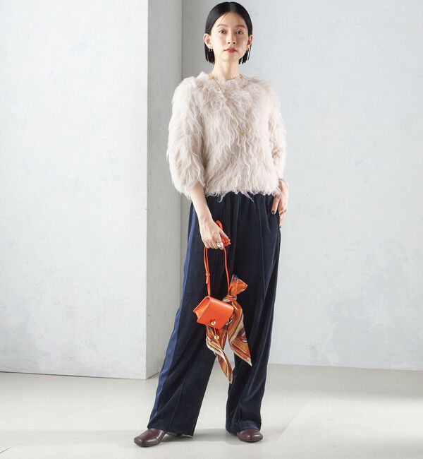 SHIPS for women「〈手洗い可能〉ベッチン ライン ストレート パンツ」|その他|