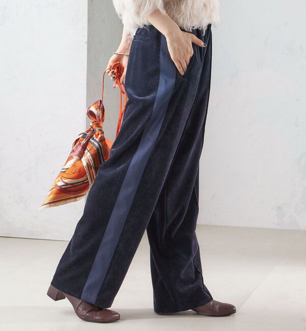 SHIPS for women「〈手洗い可能〉ベッチン ライン ストレート パンツ」|その他|