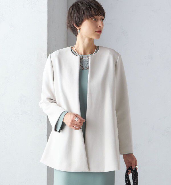 SHIPS for women「【SHIPS別注】kaene:パール モチーフ ショート コート（セレモニー対応可）」|その他|