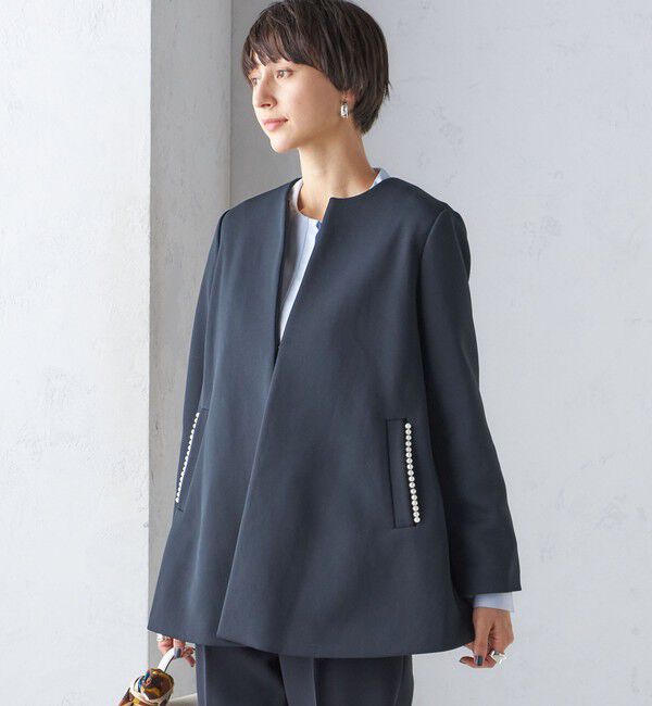 SHIPS for women「【SHIPS別注】kaene:パール モチーフ ショート コート（セレモニー対応可）」|その他|