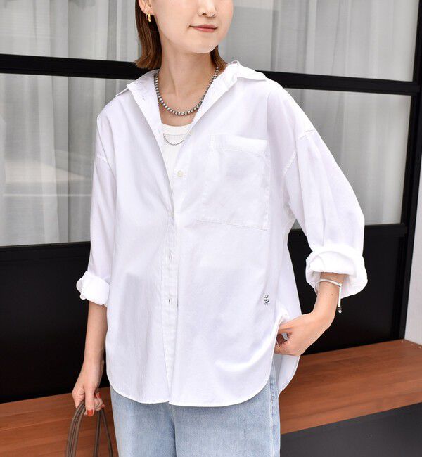 SHIPS for women「〈洗濯機可能〉ピン オックス 刺繍 シャツ」|シャツ・ブラウス|