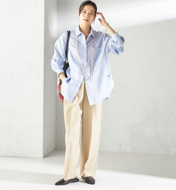 SHIPS for women「〈洗濯機可能〉ピン オックス 刺繍 シャツ」|シャツ・ブラウス|