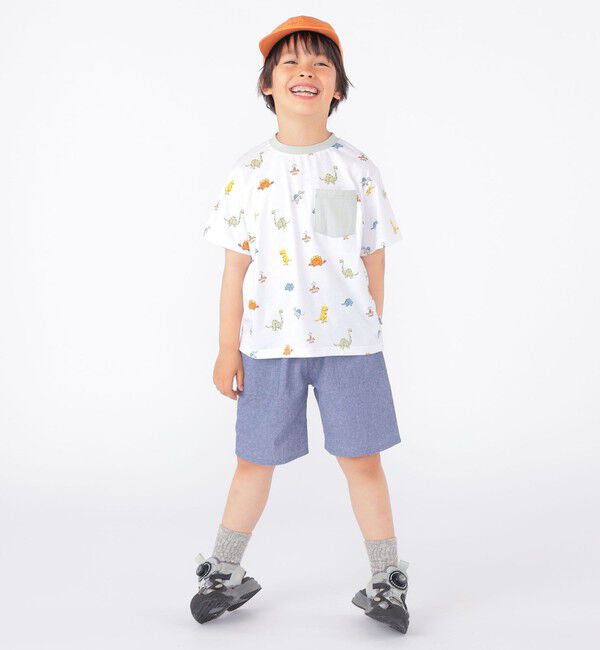 SHIPS KIDS「SHIPS KIDS:100～130cm / 恐竜 テキスタイル 半袖 TEE」|Tシャツ・カットソー|