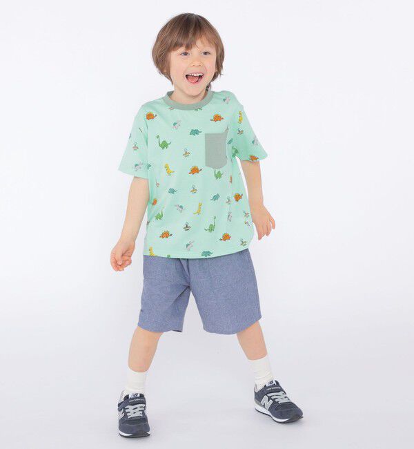 SHIPS KIDS「SHIPS KIDS:100～130cm / 恐竜 テキスタイル 半袖 TEE」|Tシャツ・カットソー|