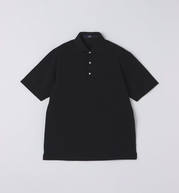 SHIPS Colors 「SHIPS Colors:〈吸水速乾〉カノコ ワイドカラー ポロシャツ」|ポロシャツ|ブラック
