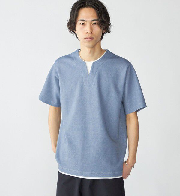 SHIPS「SHIPS: キー ネック フェイクレイヤード Tシャツ」|Tシャツ・カットソー|