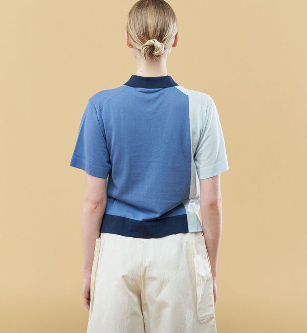 GALERIE VIE「クレープコットンカラーコンビ シャツカーディガン」|ニット・セーター|