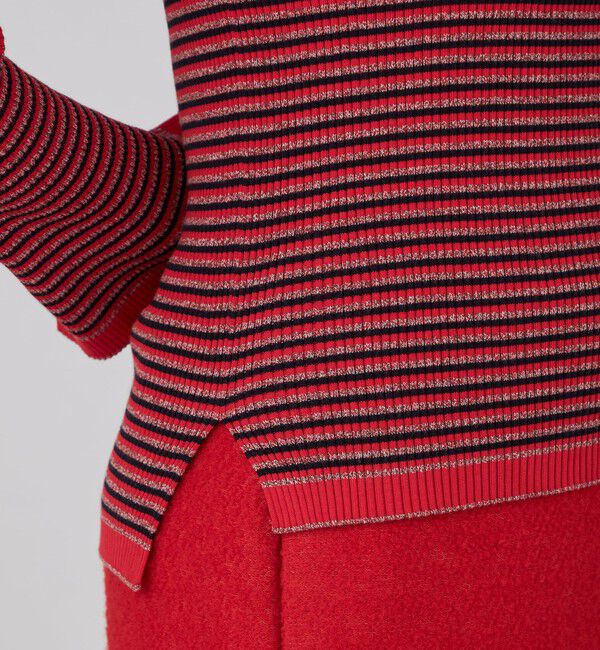 MACPHEE「コットンリブ ボートネックプルオーバー」|ニット・セーター|