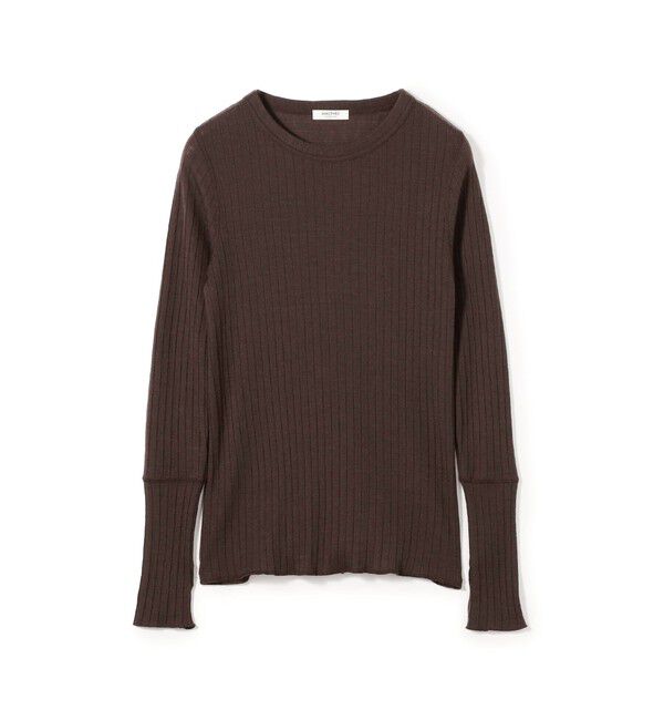 MACPHEE「ウールリブ クルーネックプルオーバー」|Tシャツ・カットソー|49 ダークブラウン
