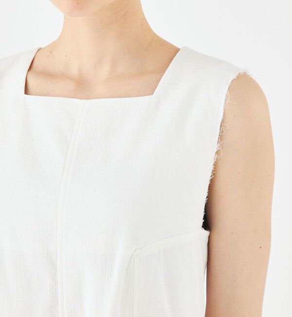 MACPHEE「コットンナイロンピケ スクエアネックワンピース」|ワンピース|