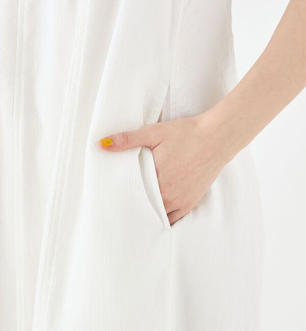 MACPHEE「コットンナイロンピケ スクエアネックワンピース」|ワンピース|