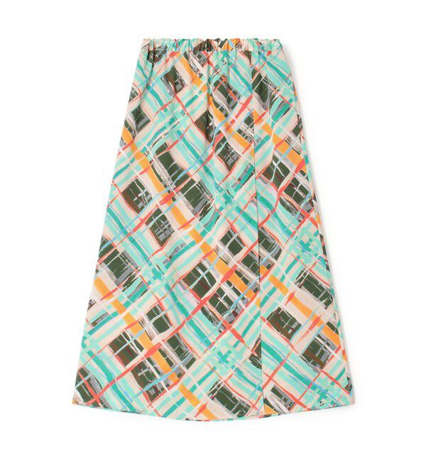 Ballsey「プラッドペイントプリント イージーラップスカート」|スカート|56 グリーン系