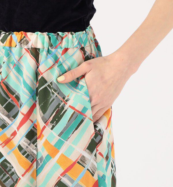 Ballsey「プラッドペイントプリント イージーラップスカート」|スカート|