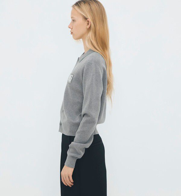 コットンカシミヤ パールロゴポロカーディガン（CABaN）｜ルミネの