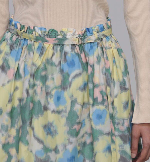 Ballsey「ブルードフラワージャカード ギャザースカート」|フレア|