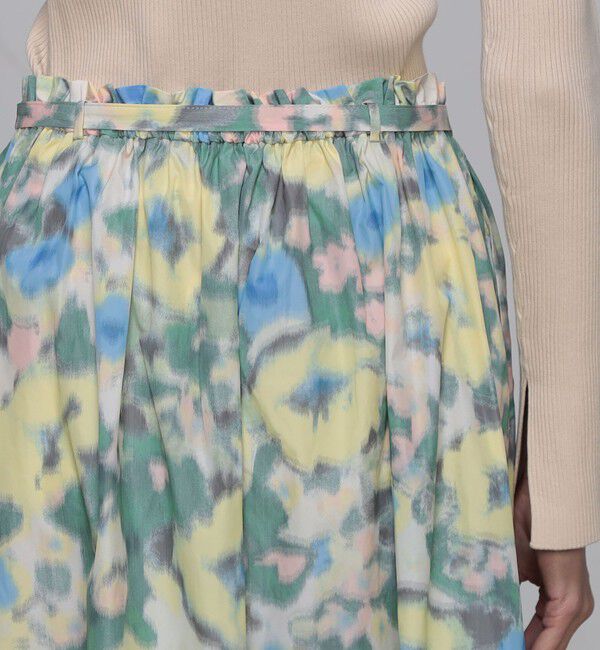 Ballsey「ブルードフラワージャカード ギャザースカート」|フレア|