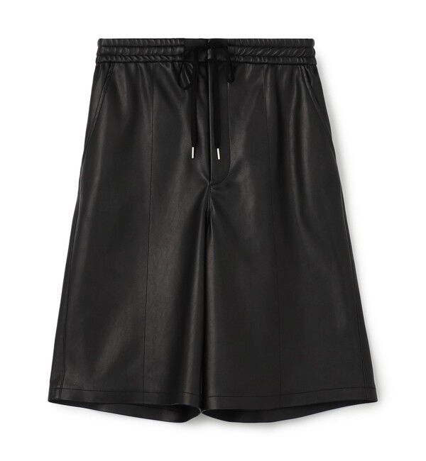 MACPHEE「レザーライク ハーフパンツ」|その他|19 ブラック