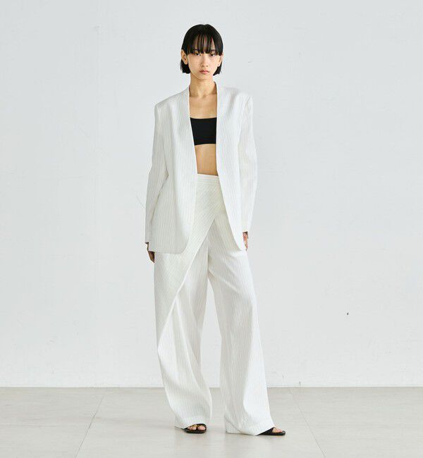 Edition「リネンストレッチ ラップスラックス」|スラックス|