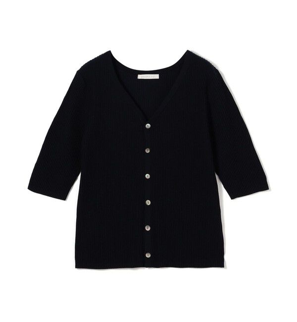 GALERIE VIE「ギザコットンリブ Vネックカーディガン」|カーディガン|69 ネイビー