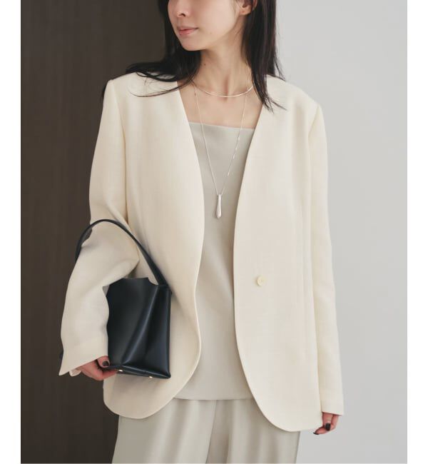 Plage「《予約》Collarless ジャケット」|ノーカラージャケット|