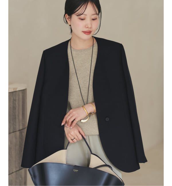 Plage「《予約》Collarless ジャケット」|ノーカラージャケット|