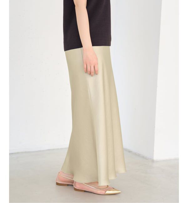 IENA「《WEB・一部店舗限定 追加12》ダブルサテンスカート」|スカート|