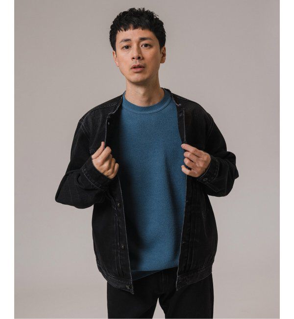 EDIFICE「《再入荷》Levi&rsquo;s(リーバイス) 別注 Type 1 Trucker Jacket BLACK "COLLARLESS"」|デニムジャケット|