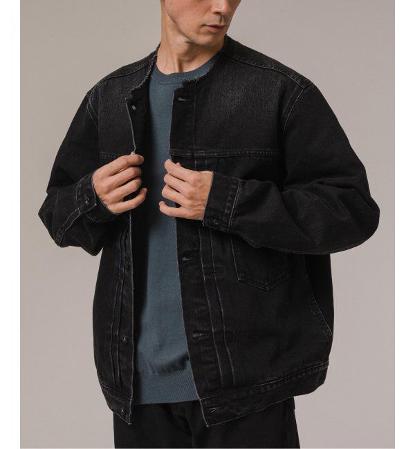 EDIFICE「《再入荷》Levi&rsquo;s(リーバイス) 別注 Type 1 Trucker Jacket BLACK "COLLARLESS"」|デニムジャケット|