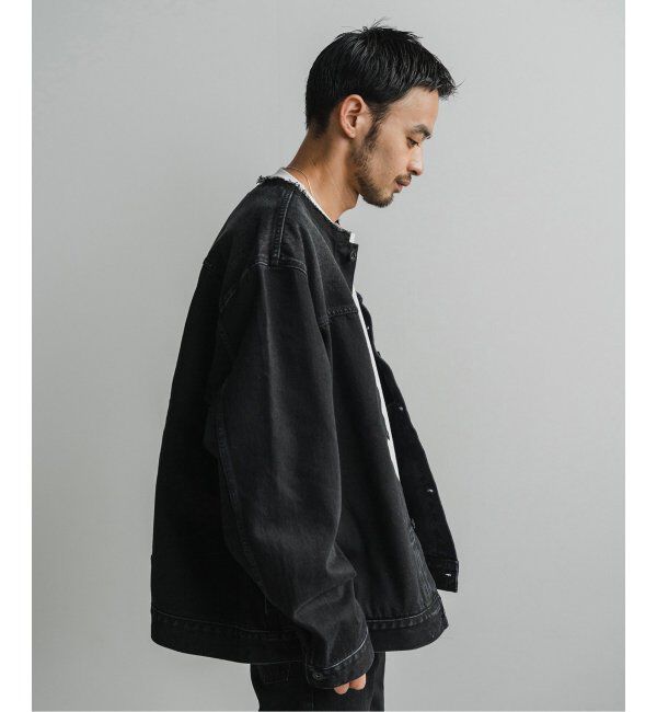 EDIFICE「《再入荷》Levi&rsquo;s(リーバイス) 別注 Type 1 Trucker Jacket BLACK "COLLARLESS"」|デニムジャケット|