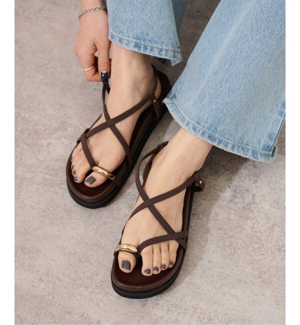 JOURNAL STANDARD relume「《追加》RELUME クロスストラッププラットフォームサンダル」|サンダル|ブラウン