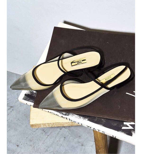  「《追加》GRISEポインテッドコンビストラップスリングバック」|その他|ベージュ