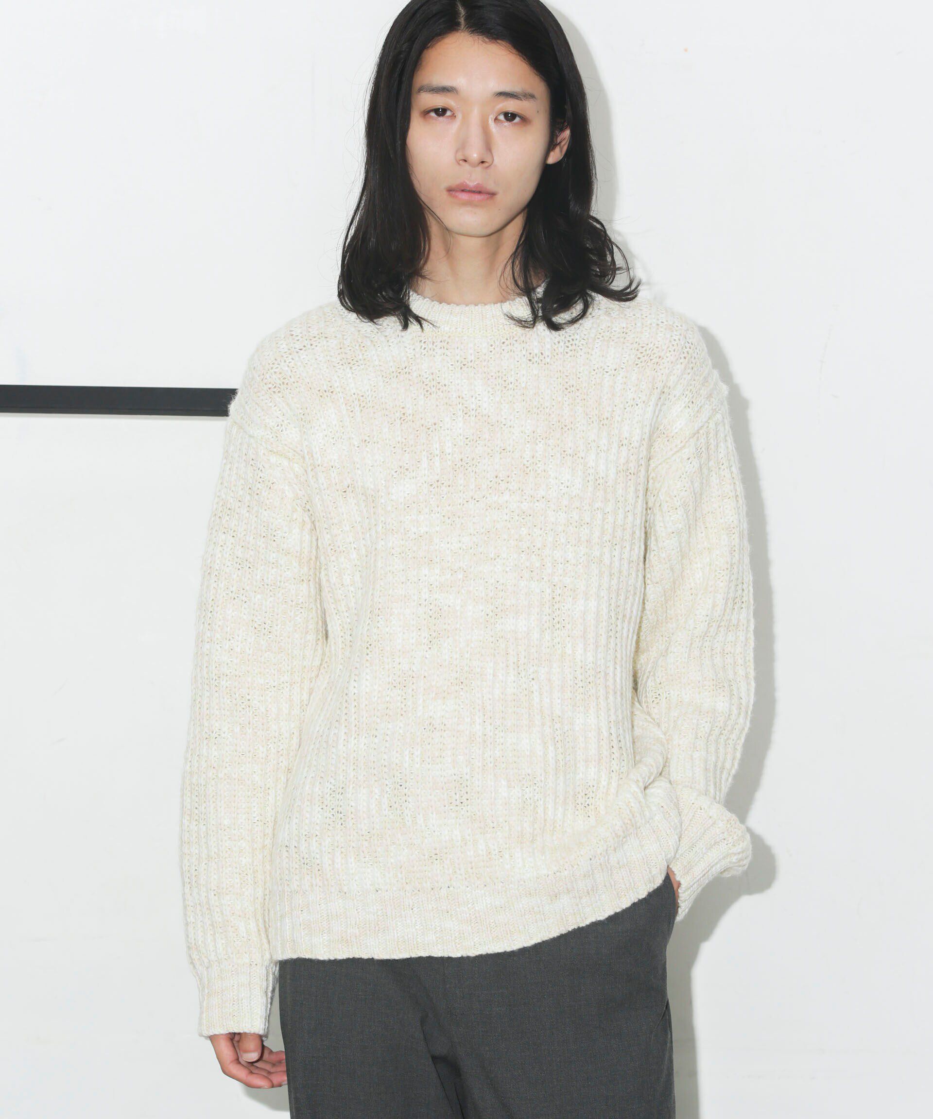 nano･universe「FIVE MIX 引き揃えニットプルオーバー」|ニット・セーター|アイボリー7