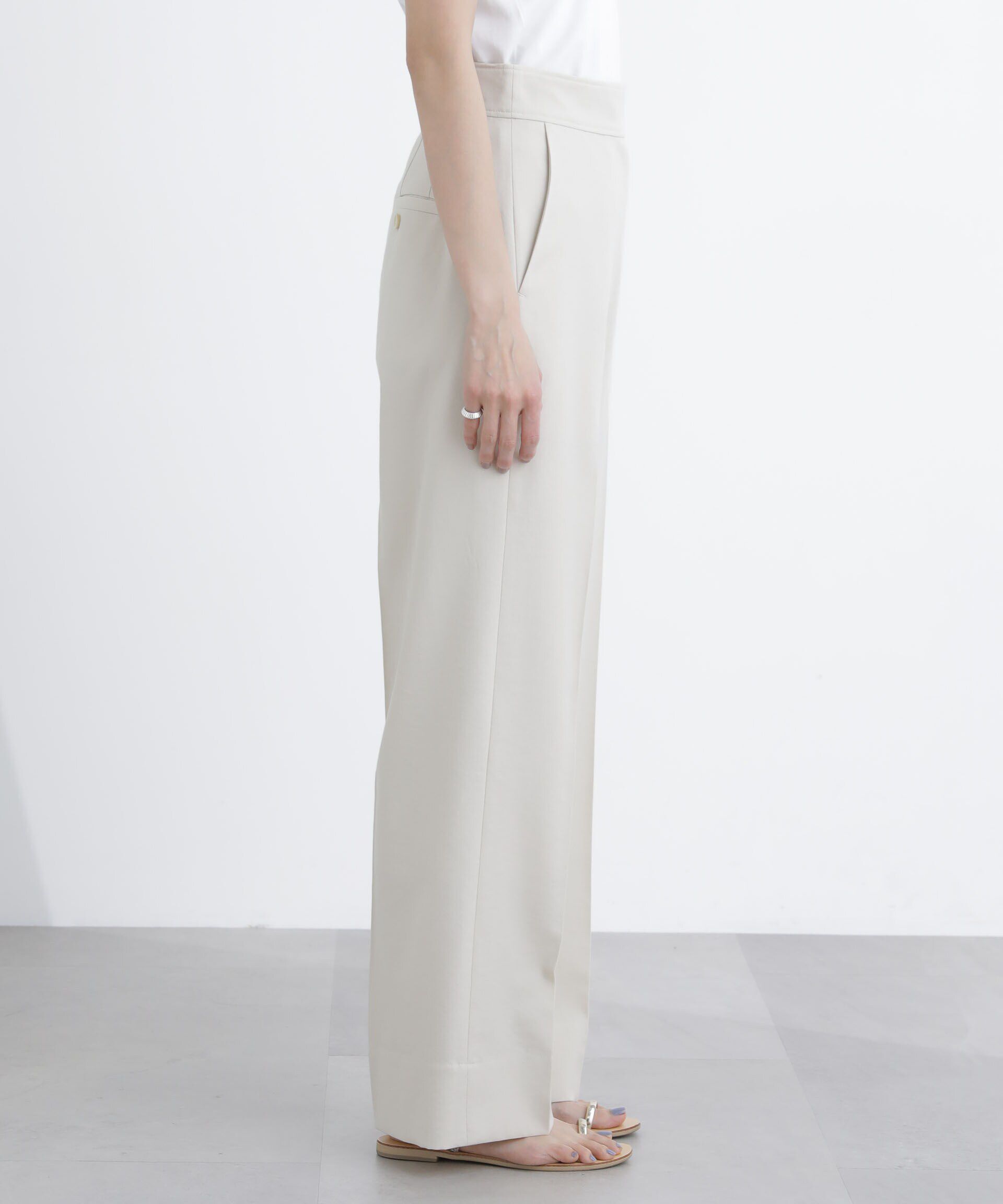 nano･universe「サイドボタンワイドパンツ(セットアップ対応)」|その他|