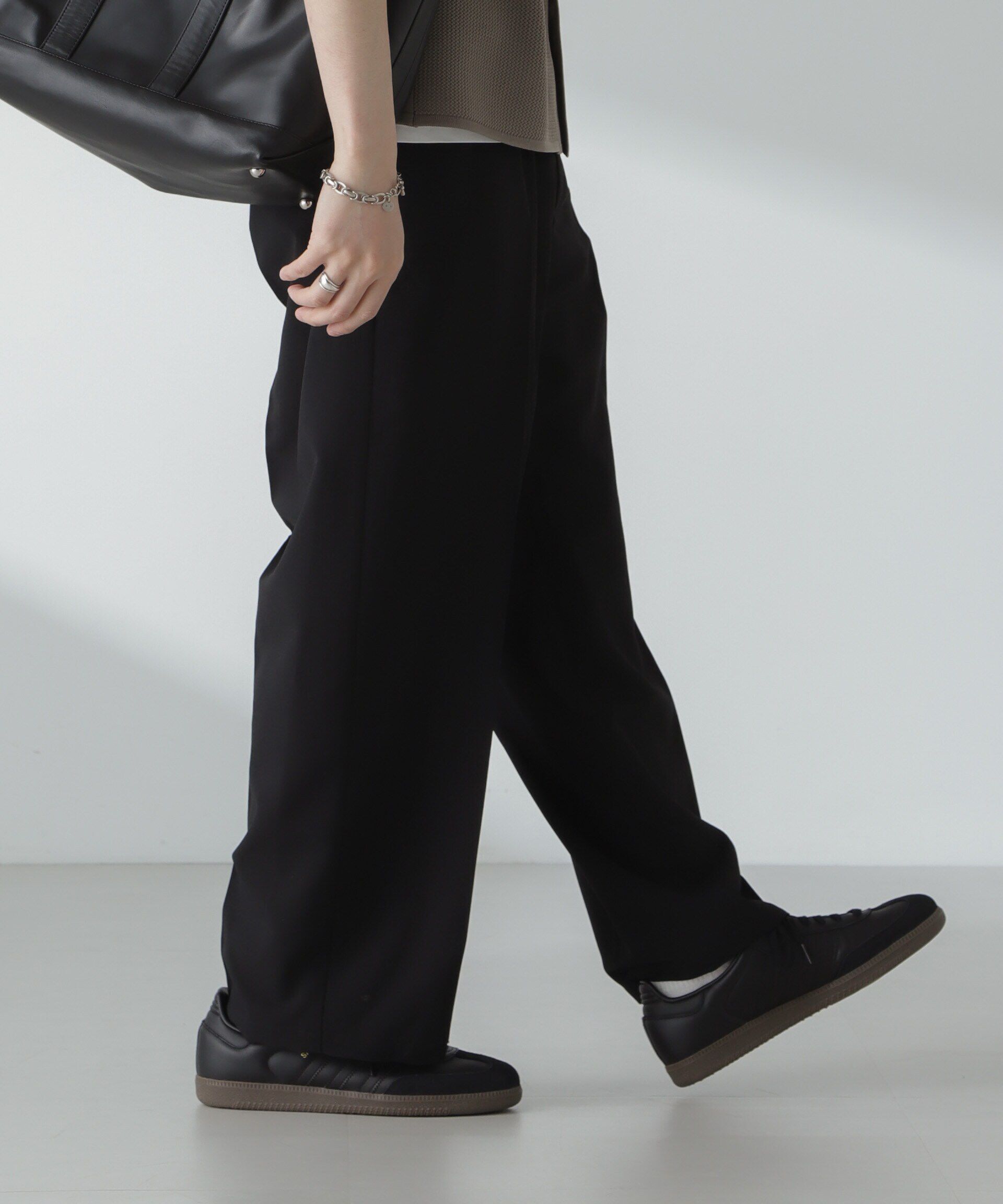 nano･universe「「大人のワイドパンツ」ハイツイストワイドスラックス」|チノ|