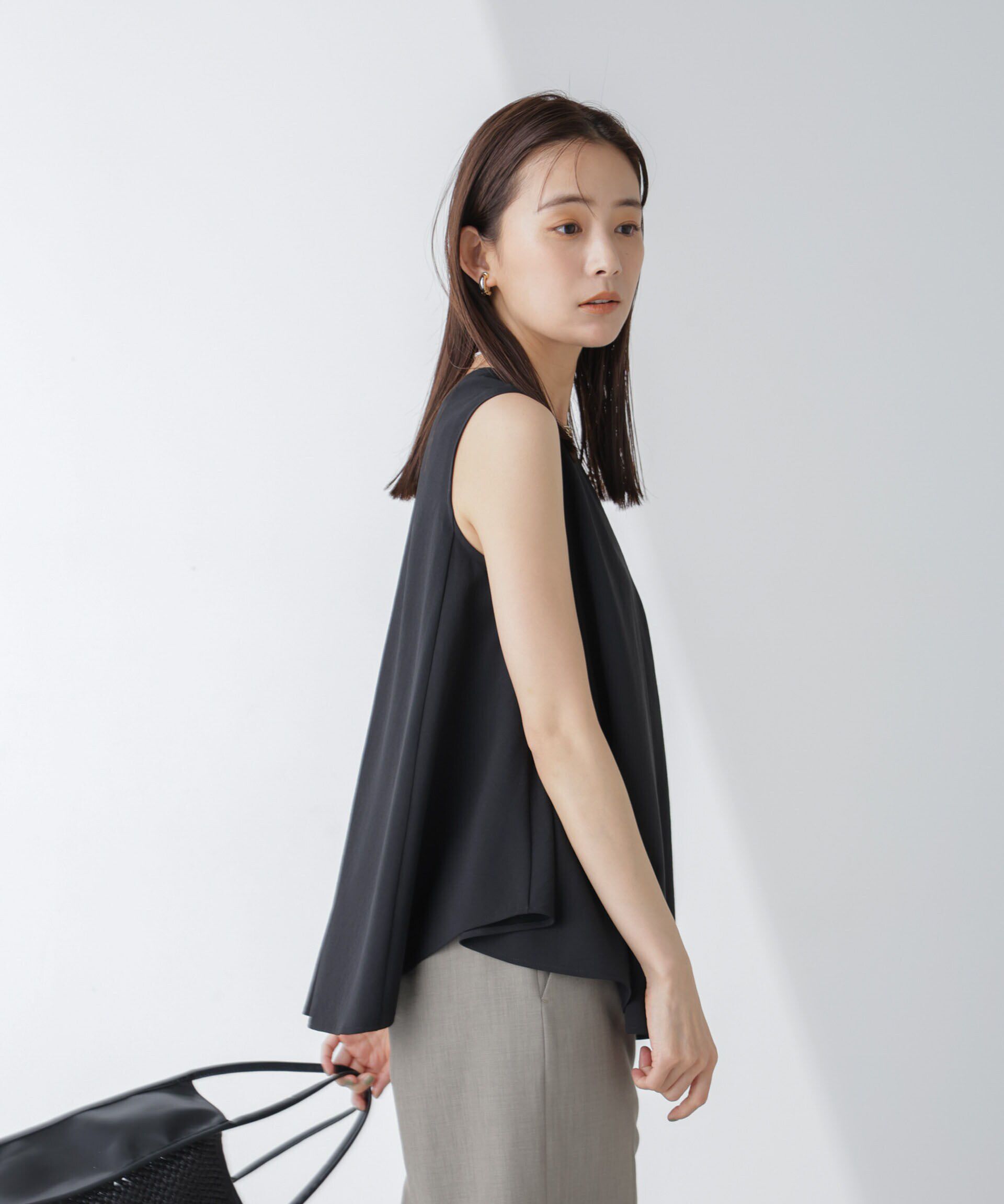 nano･universe「ｲｰｼﾞｰﾌｧﾝｸｼｮﾝ ｻｲﾄﾞﾄﾞﾚｰﾌﾟﾉｰｽﾘｰﾌﾞﾌﾞﾗｳ」|シャツ・ブラウス|