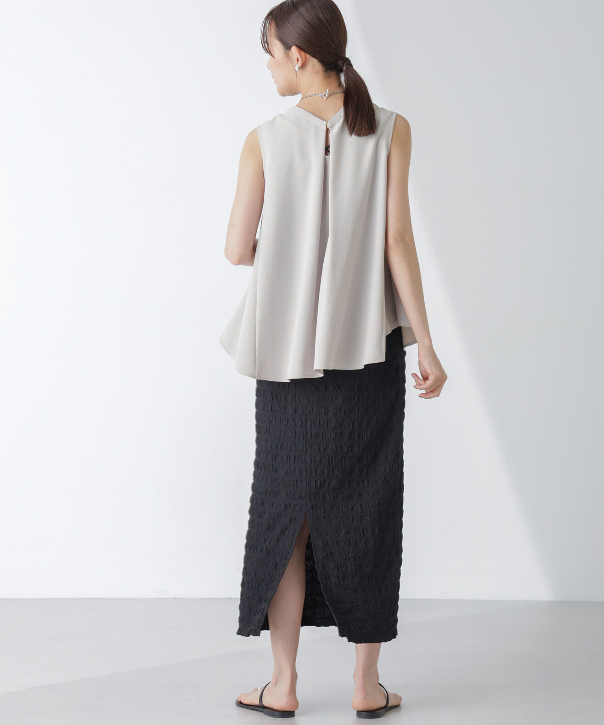 nano･universe「ｲｰｼﾞｰﾌｧﾝｸｼｮﾝ ｻｲﾄﾞﾄﾞﾚｰﾌﾟﾉｰｽﾘｰﾌﾞﾌﾞﾗｳ」|シャツ・ブラウス|