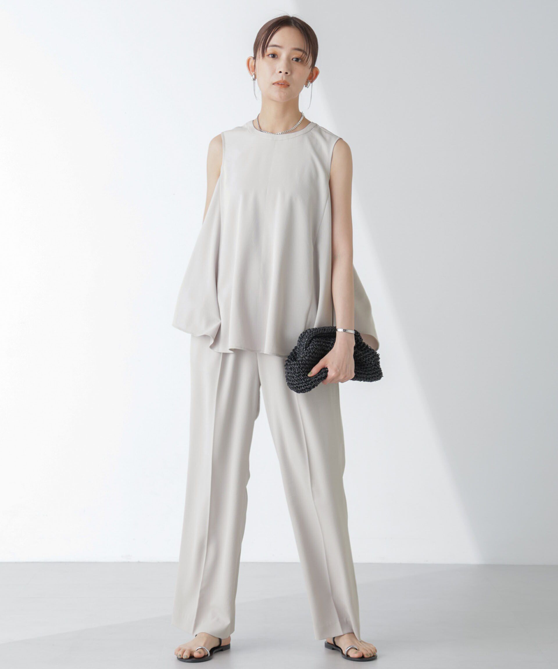 nano･universe「ｲｰｼﾞｰﾌｧﾝｸｼｮﾝ ｻｲﾄﾞﾄﾞﾚｰﾌﾟﾉｰｽﾘｰﾌﾞﾌﾞﾗｳ」|シャツ・ブラウス|