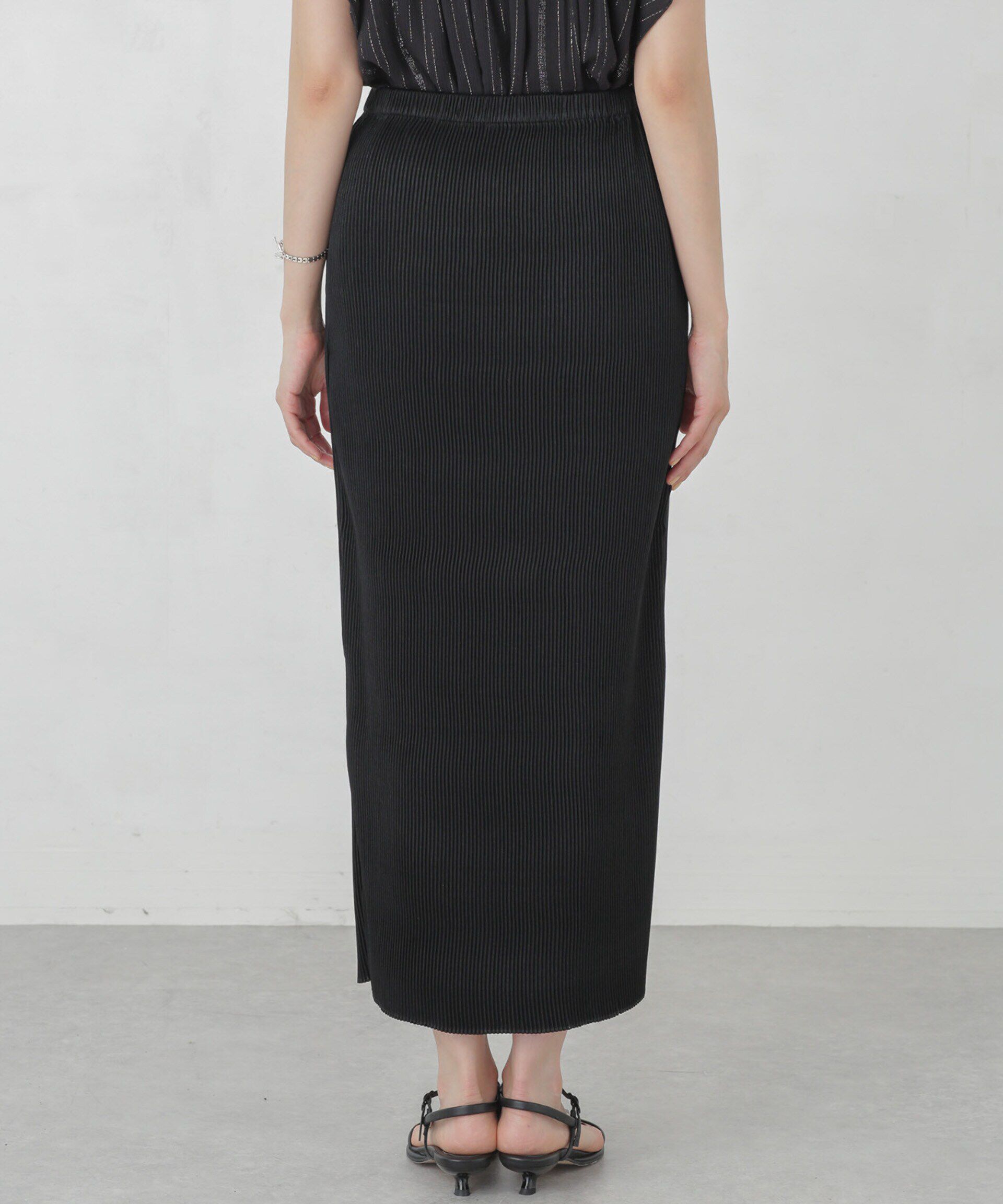 nano･universe「箔プリントプリーツスカート」|スカート|