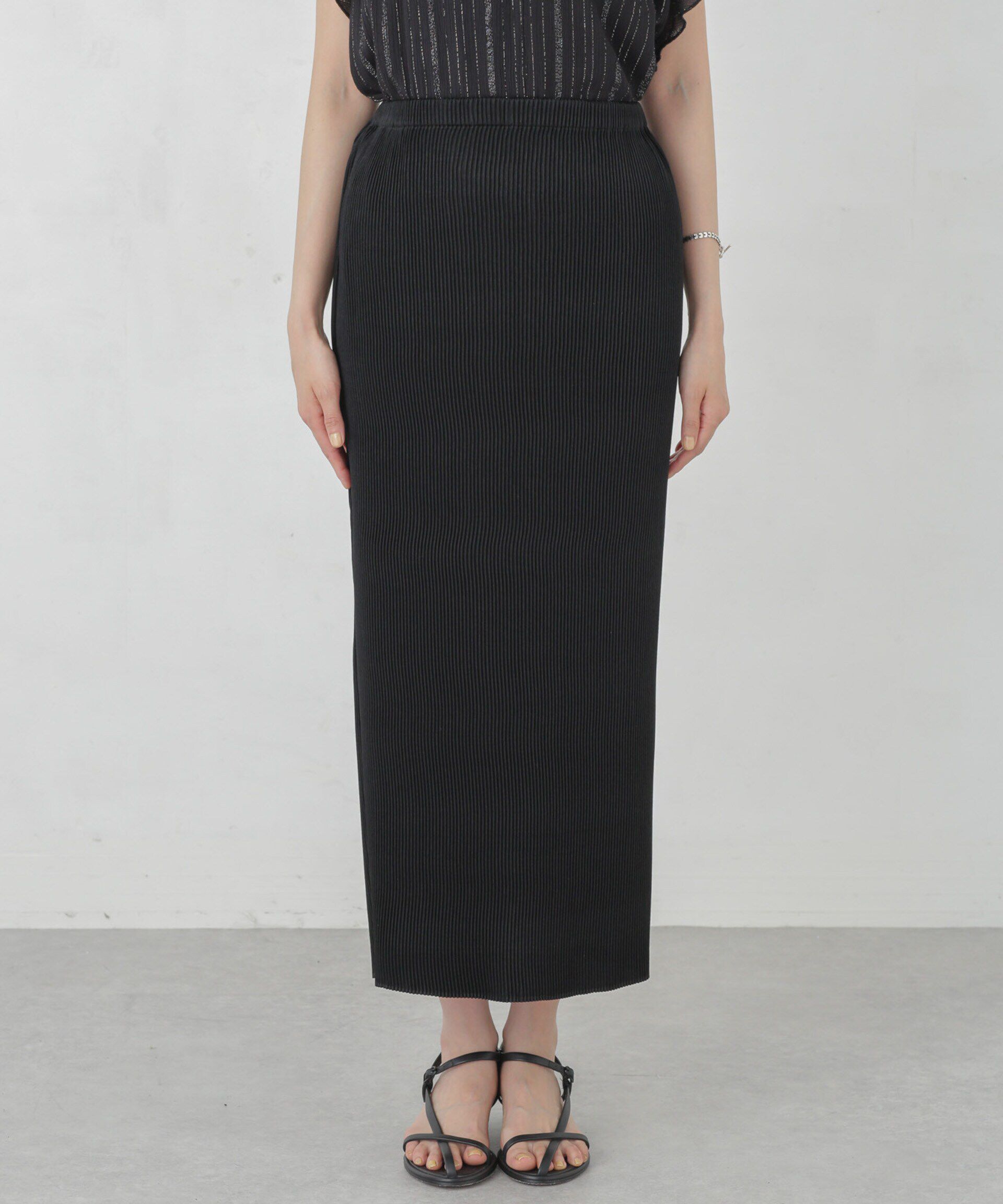 nano･universe「箔プリントプリーツスカート」|スカート|