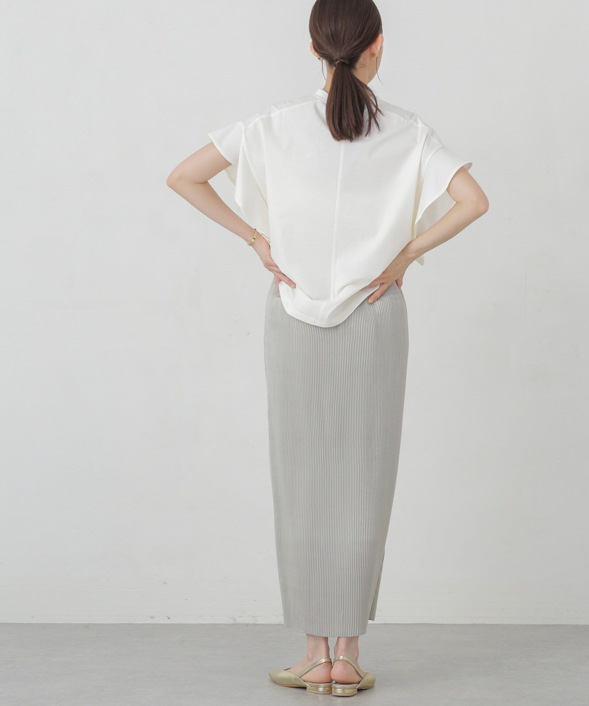 nano･universe「箔プリントプリーツスカート」|スカート|