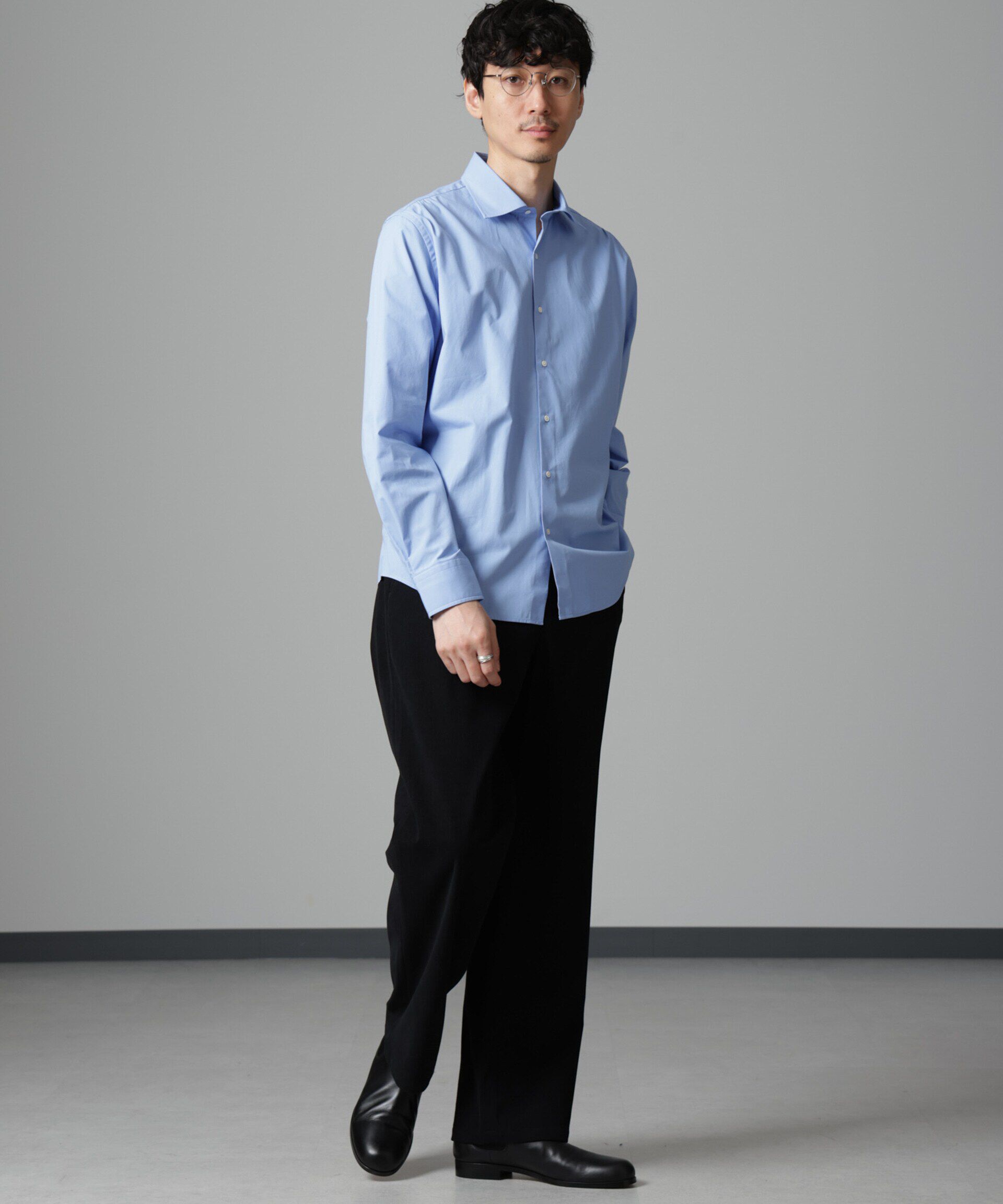 nano･universe「「N SHIRTS」AntiSoaked(R)汗染み防止セミワイドカラーシャツ長袖」|シャツ・ブラウス|