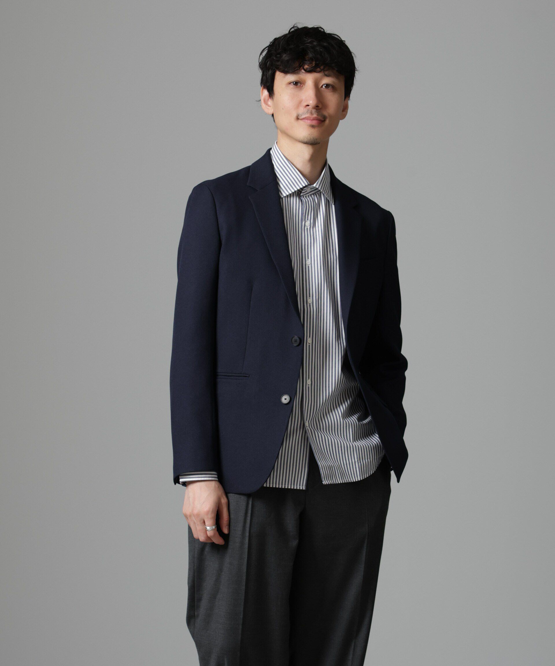 nano･universe「「N SHIRTS」AntiSoaked(R)汗染み防止セミワイドカラーシャツ長袖」|シャツ・ブラウス|