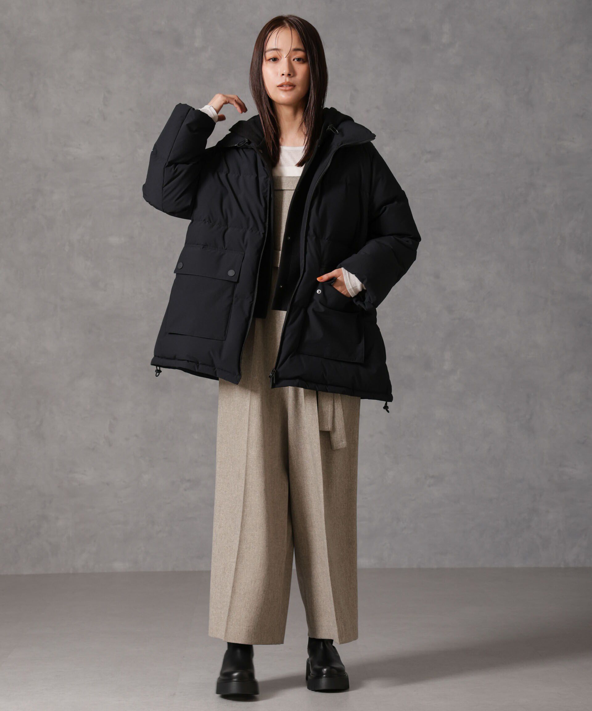 nano･universe「「西川ダウン(R)」2WAY異素材フードダウン」|ダウン|