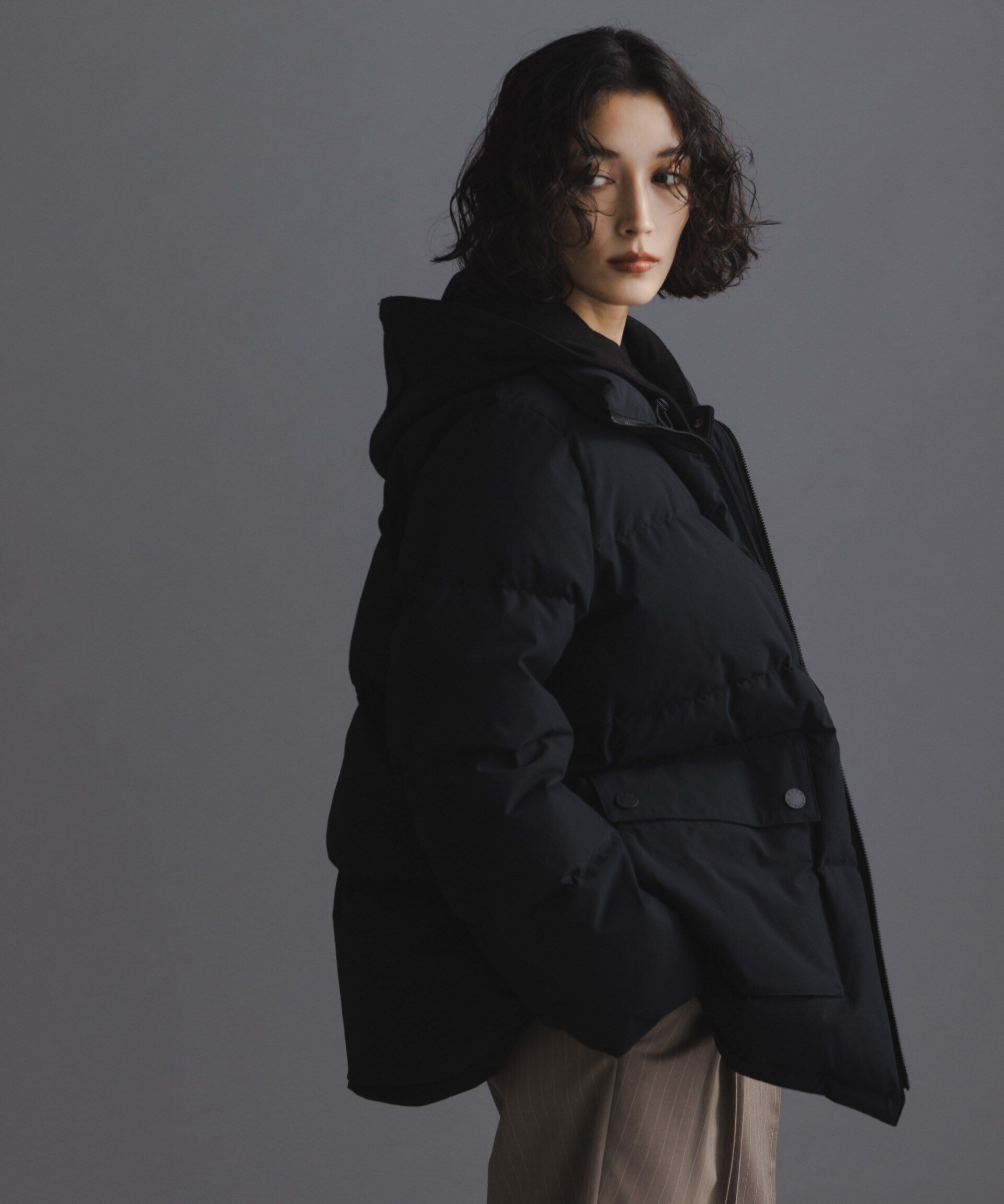 nano･universe「「西川ダウン(R)」2WAY異素材フードダウン」|ダウン|