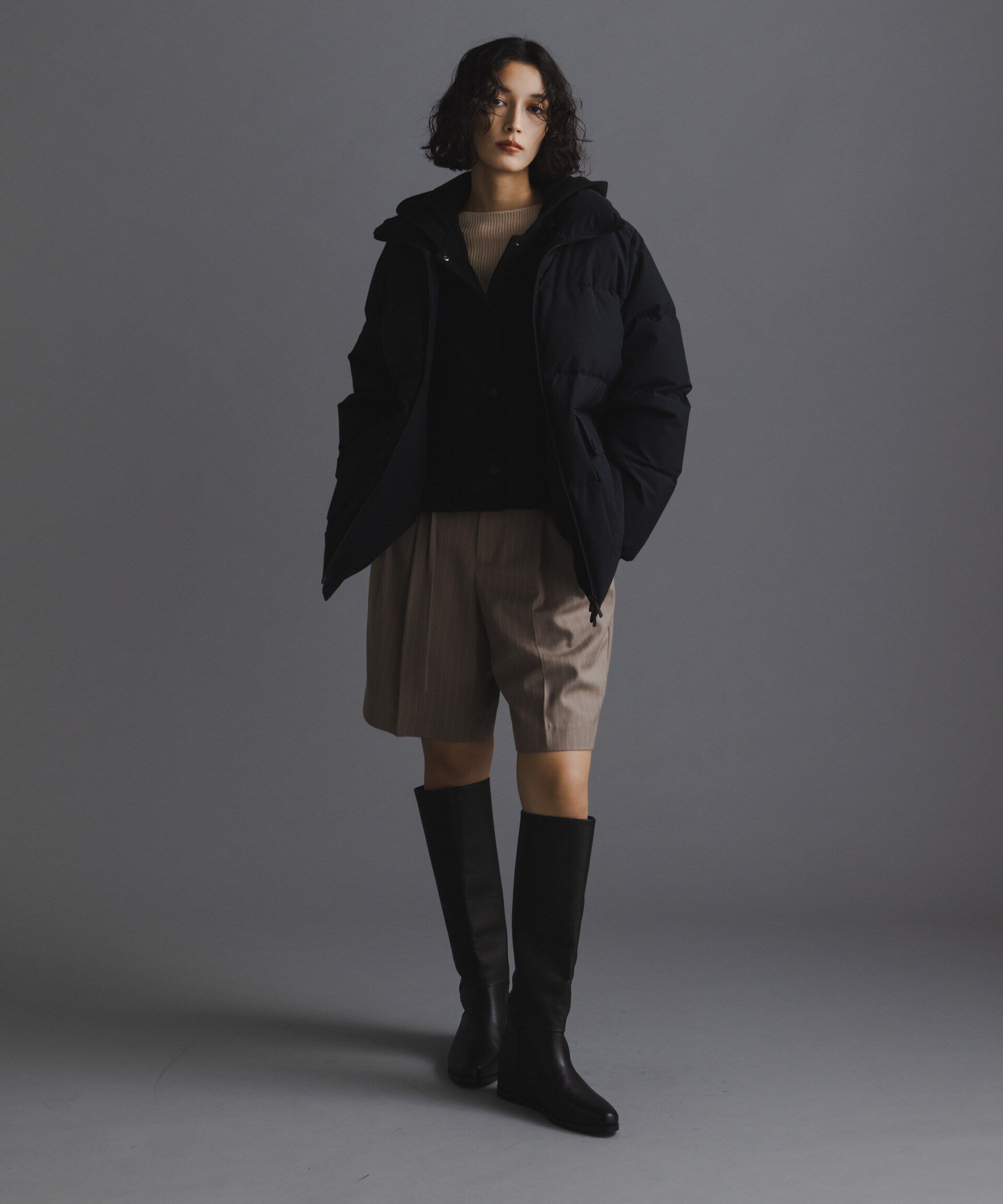 nano･universe「「西川ダウン(R)」2WAY異素材フードダウン」|ダウン|