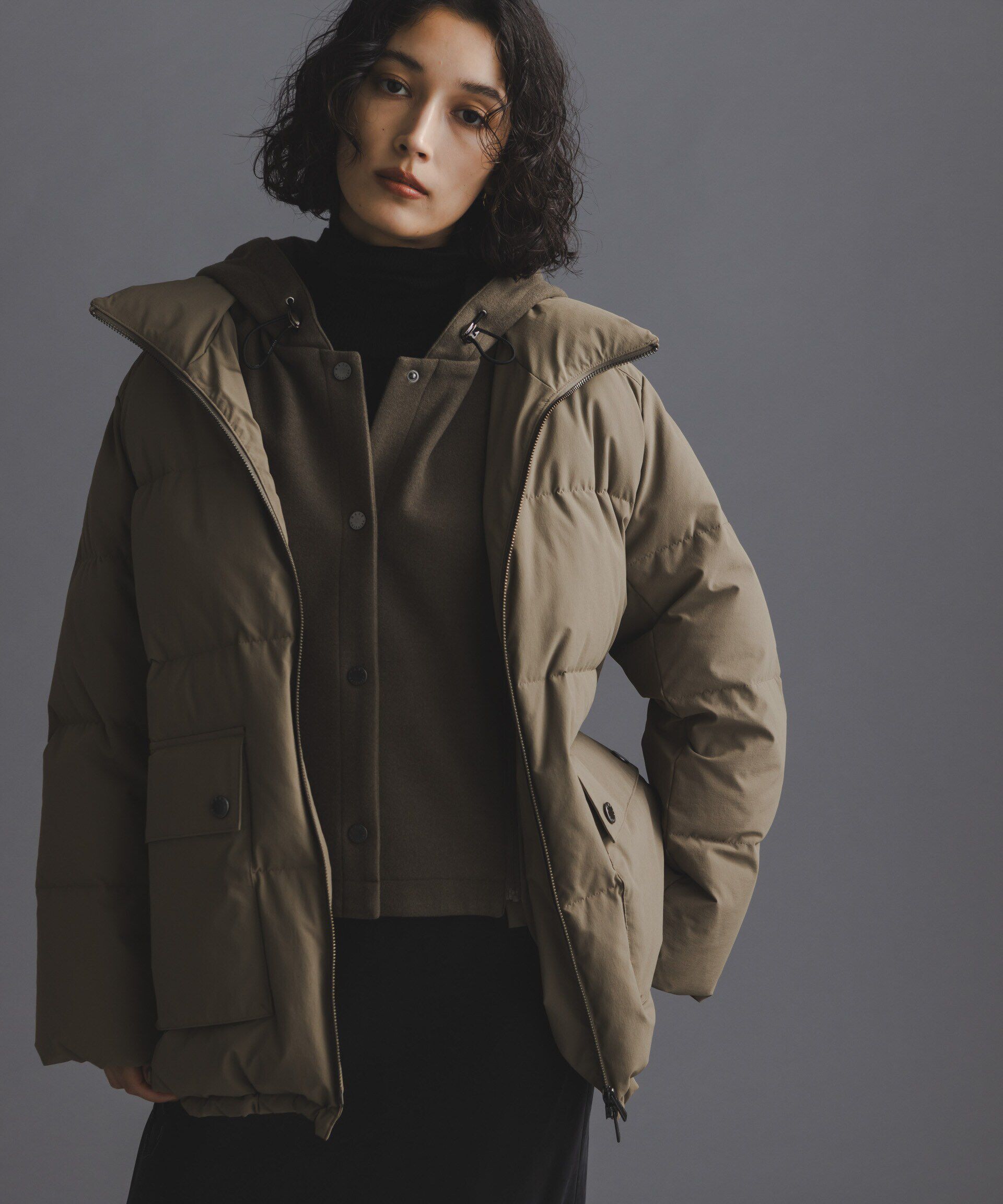 nano･universe「「西川ダウン(R)」2WAY異素材フードダウン」|ダウン|