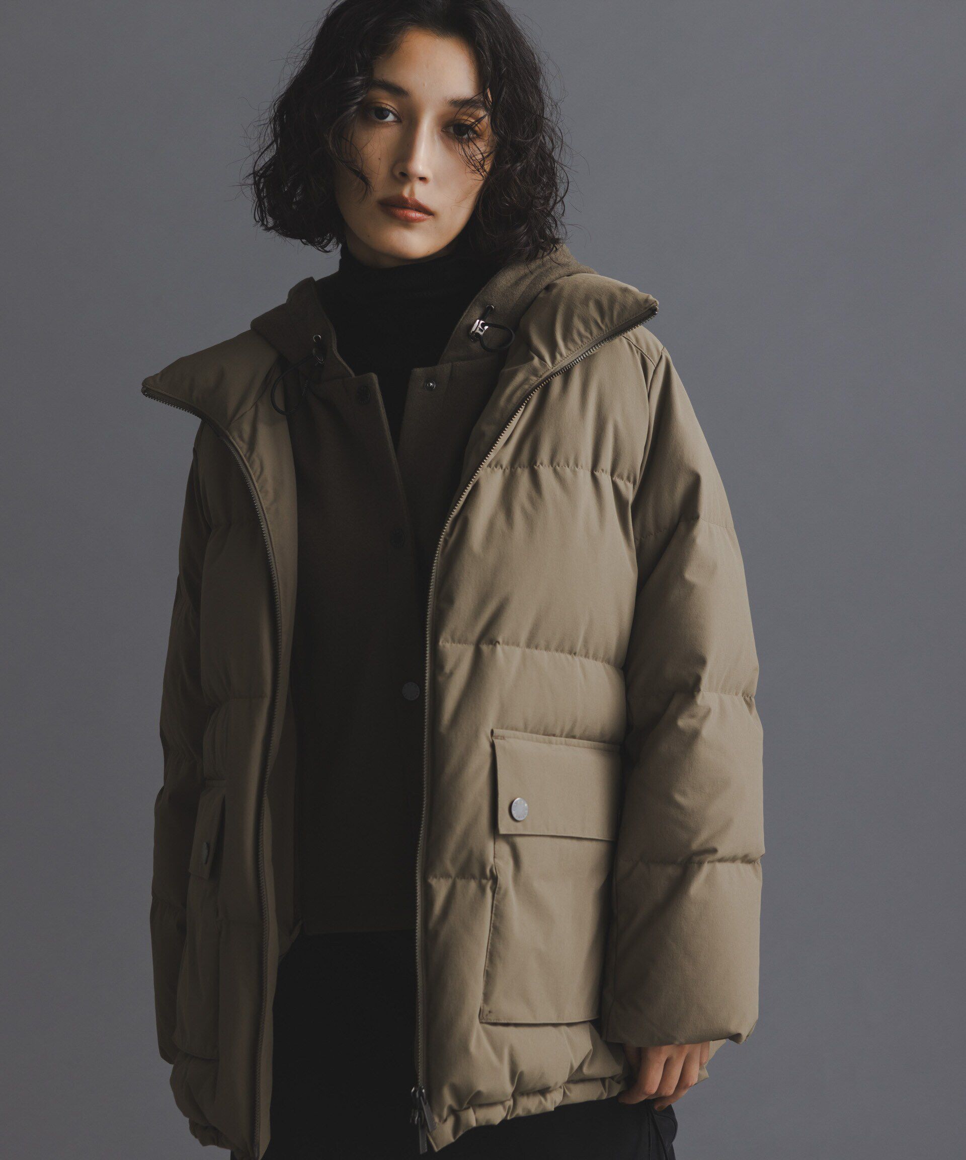 nano･universe「「西川ダウン(R)」2WAY異素材フードダウン」|ダウン|