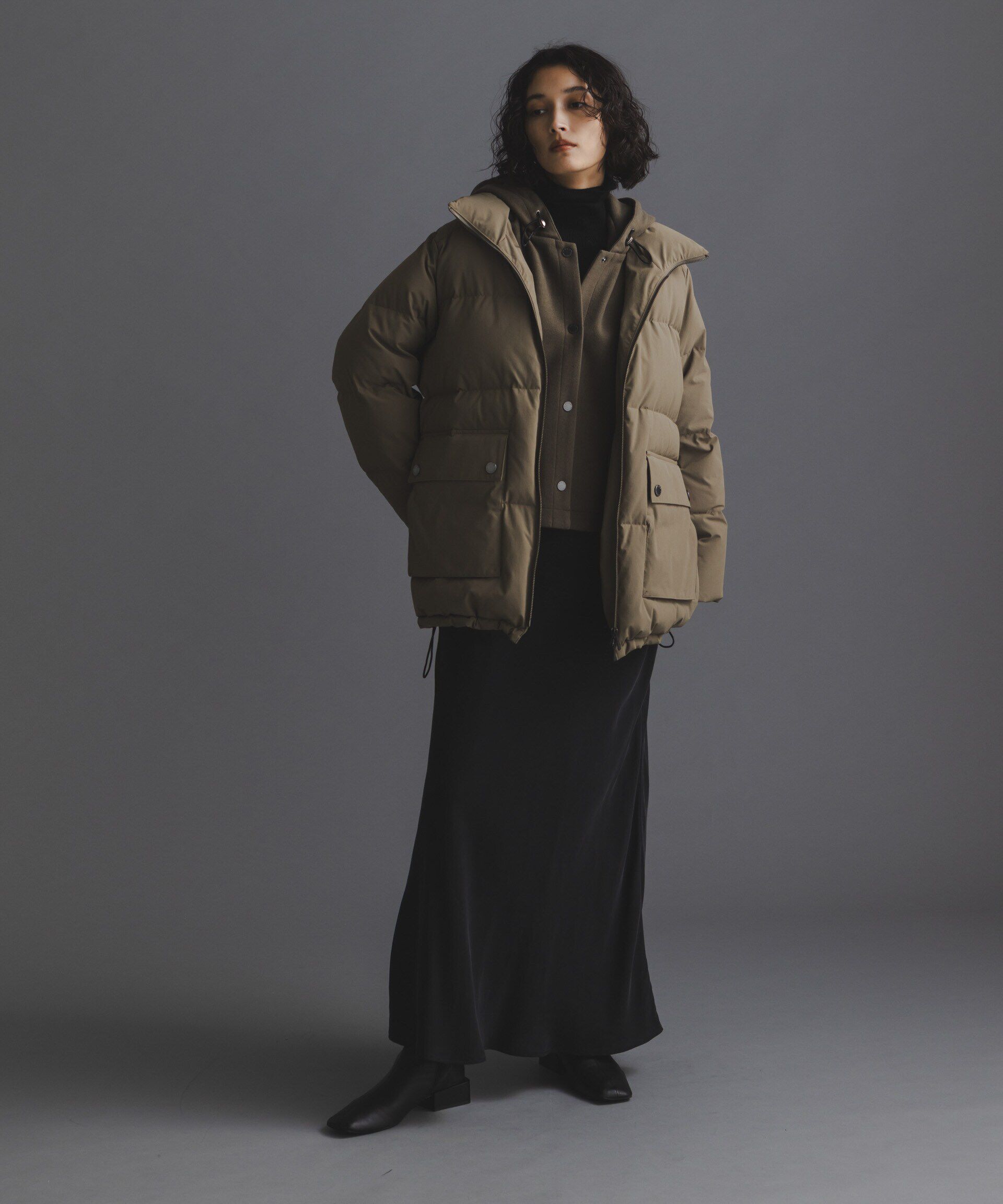 nano･universe「「西川ダウン(R)」2WAY異素材フードダウン」|ダウン|