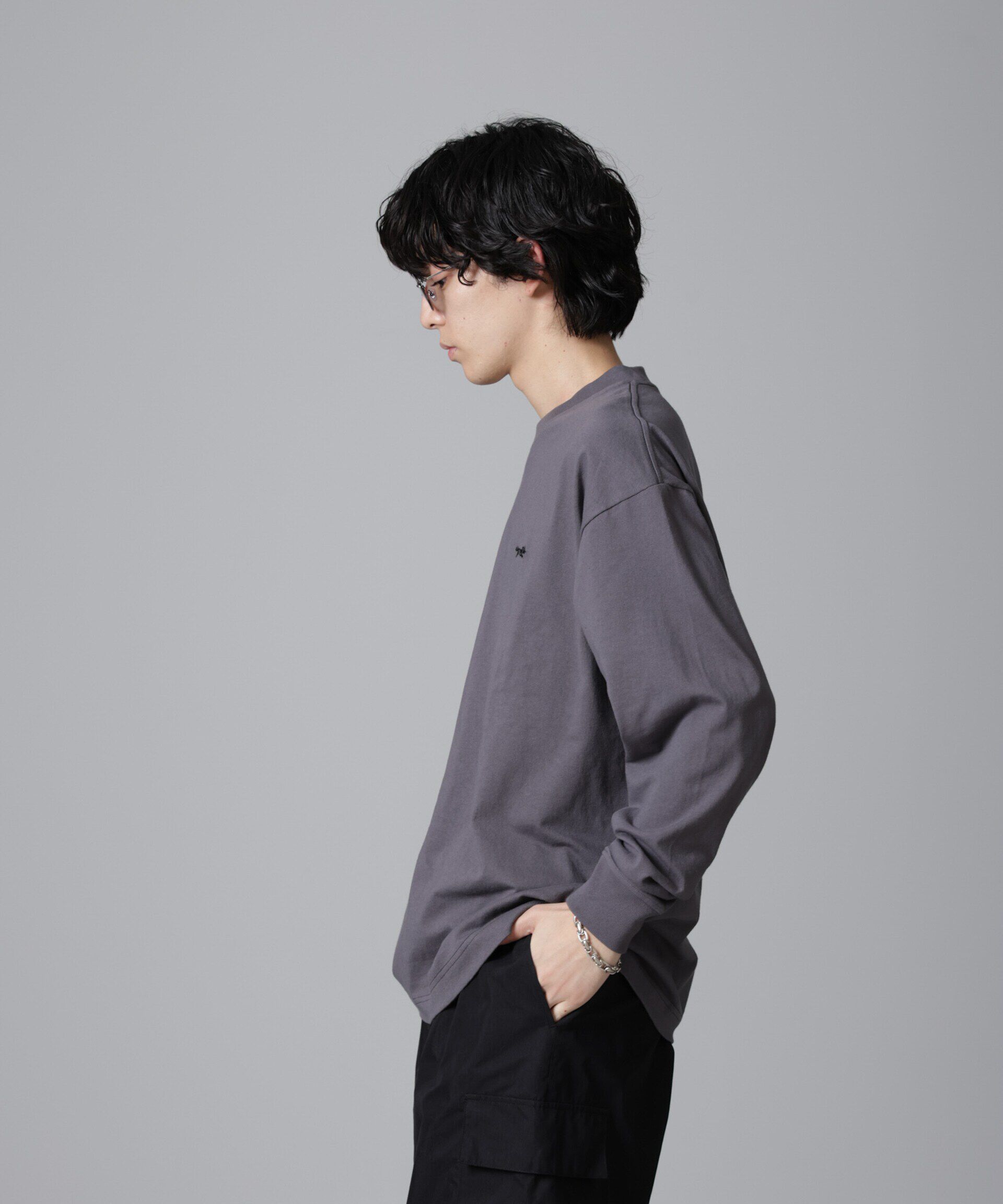 nano･universe「PENNEYS BLACK ワンポイントTシャツ長袖」|Tシャツ・カットソー|